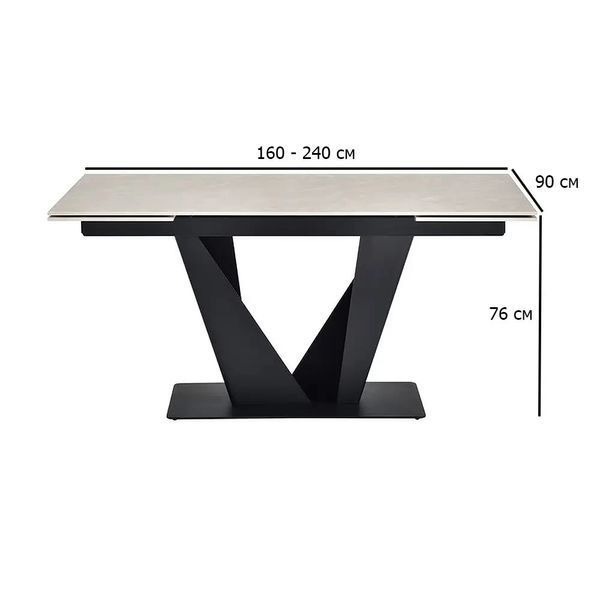 Стіл Vetro Mebel ТМL-955 (Алонцо) крема делікато + чорний (TML-955-alontso-crema-delicato/black) 1905464741 фото
