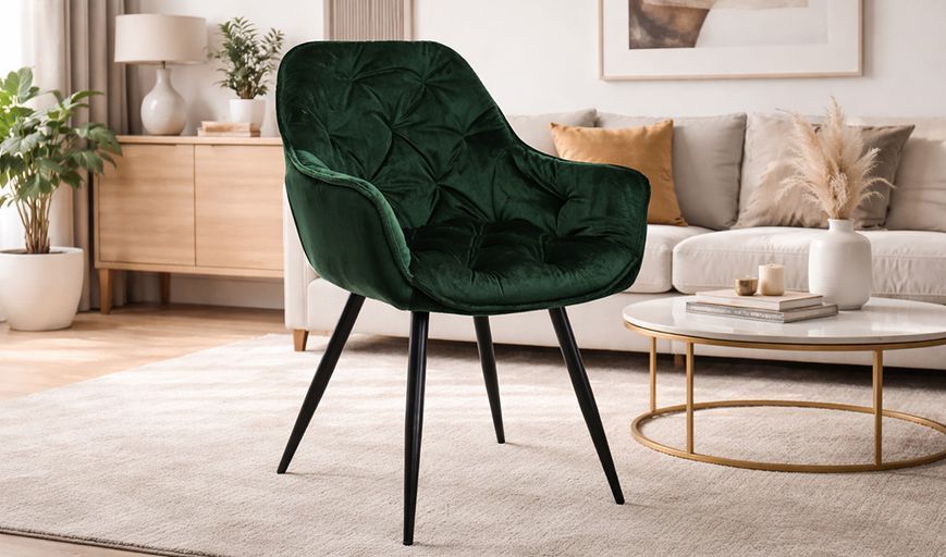 Стул Vetro Mebel M-65 изумруд + черный (M-65-emerald-velvet/ black) 1692154166 фото