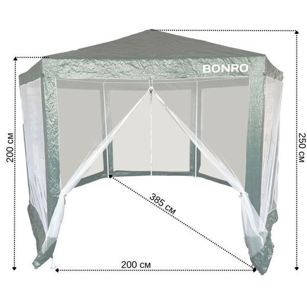 Альтанка намет Bonro B-1024 зелений з москітною сіткою (42412299) 3052749867 фото