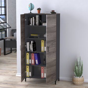 Шкаф распашной Loft Design LT-900-1900 Антрацит/Дуб Палена 1751287058 фото