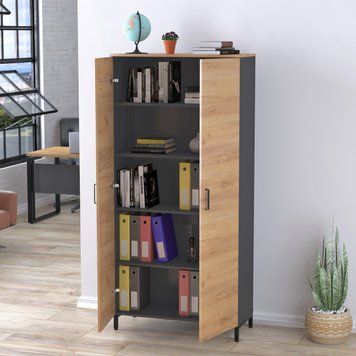 Шкаф распашной Loft Design LT-900-1900 Антрацит/Дуб Крафт золотой 1751287061 фото