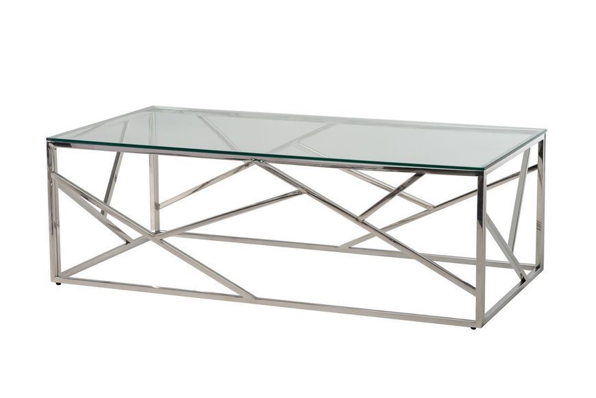 Стіл Vetro Mebel CF-1 прозорий + срібло (CF-1-clear/ silver) 1168251577 фото