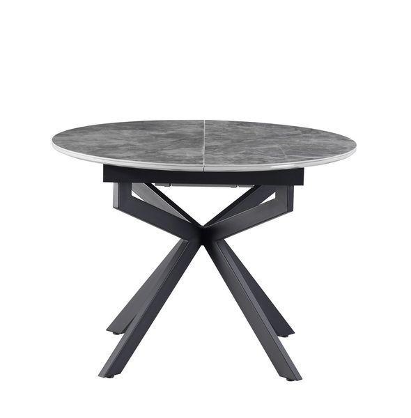 Стол VetroMebel (керамика) Офелия TML-1250 Спайдер грей/Чёрный (TML-1250-ofelia-spider-grey/black) 2467774598 фото