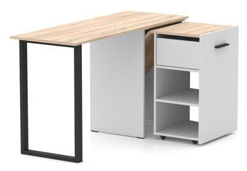Стол-тумба трансформер Knap Knap Hobana-Jumbo Ш1 Белый столешница Дуб сонома S201010221 фото