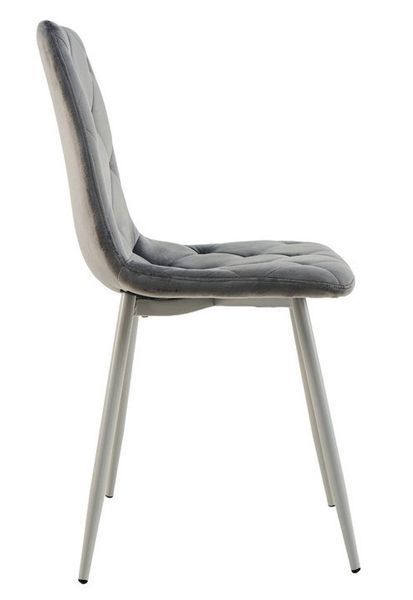 Стул Vetro Mebel N-41 светло-серый + белый (N-41-light-grey-velur/ white) 1805214737 фото