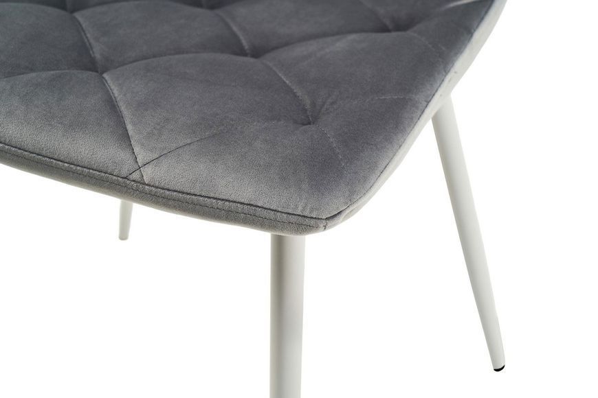 Стул Vetro Mebel N-41 светло-серый + белый (N-41-light-grey-velur/ white) 1805214737 фото
