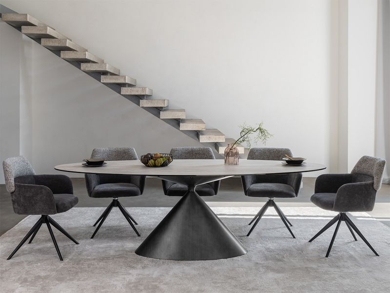 Стілець Vetro Mebel R-165 поворотний Попелястий ніжки чорні (R-165-ash-chenille/black) 2564255383 фото