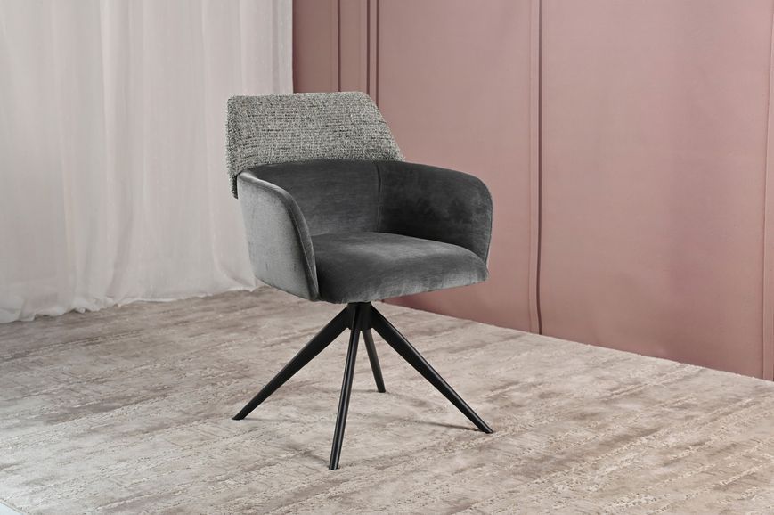 Стілець Vetro Mebel R-165 поворотний Попелястий ніжки чорні (R-165-ash-chenille/black) 2564255383 фото