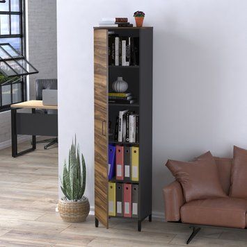 Шкаф распашной Loft Design LT-450-1900 Антрацит/Орех Модена 1750786912 фото