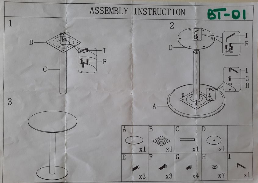 Стол барный Vetro Mebel BT-01 Concrete BT-01-concrete фото