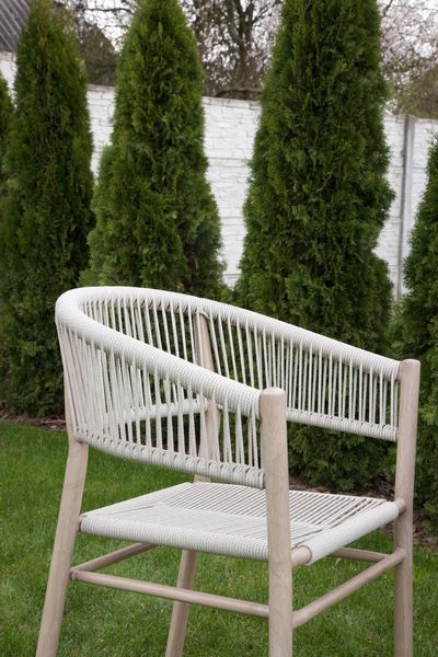 Стул садовый барный Vetro Mebel ODB-10 айвори + белый дуб (ODB-10-Ravello-ivory/white-oak) 3034855814 фото