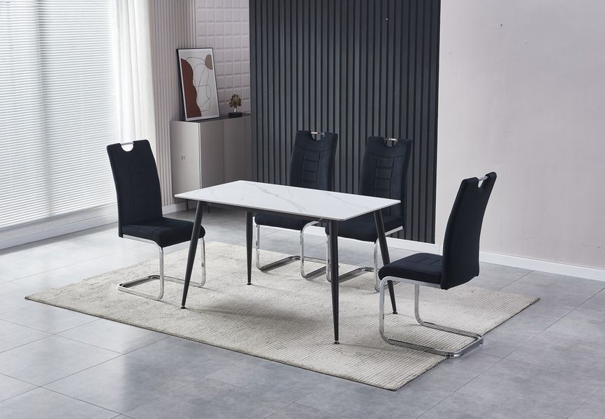 Стіл Vetro Mebel TM-100 білий мармур + чорний (TM-100-white-marble) 1995826025 фото