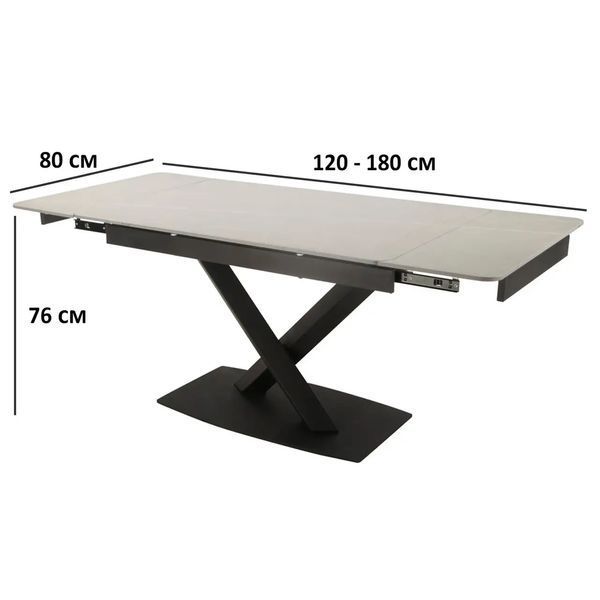 Стол Vetro Mebel TML-809 айс грей+черный (TML-809-ice-grey/black) 1485504910 фото