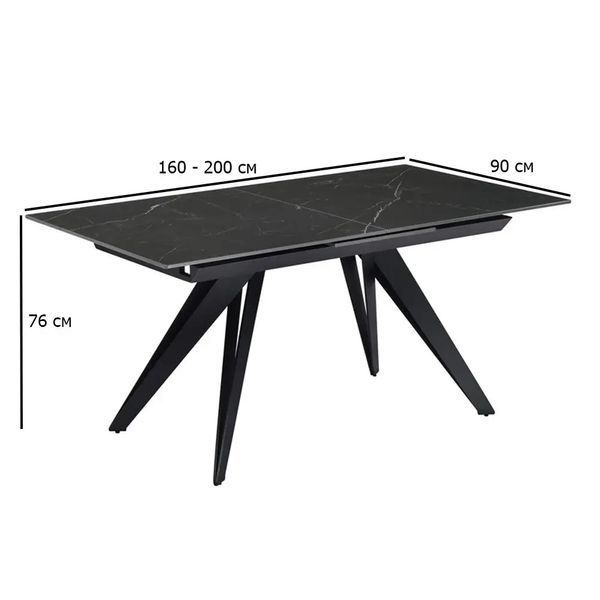 Стол Vetro Mebel ТМL-893 (васко) неро дорадо + черный (TML-893-vasko-nero-dorado/black) 1904968678 фото