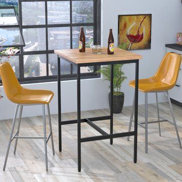 Барний стіл Loft Design Бруно 65х65 см, h-108,6 см ДСП Дуб Крафт золотий 2017973291 фото