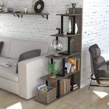 Стелаж Loft Design L-160 Чорний/Дуб Палена 876761525 фото
