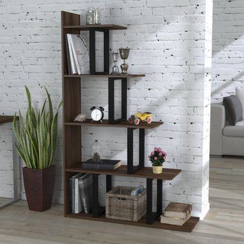 Стелаж Loft Design L-160 Чорний/Горіх Модена 876761524 фото