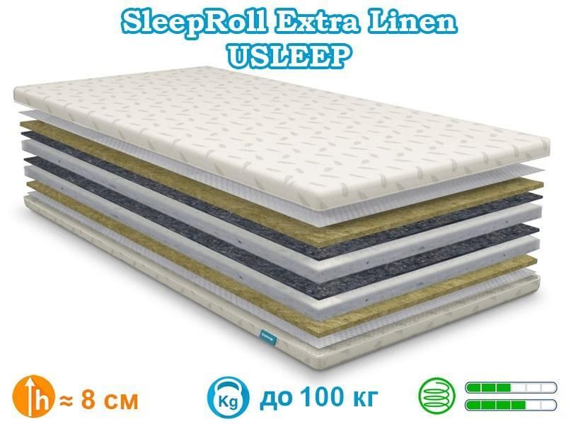 Тонкий матрац-топер Usleep Sleep Roll Extra Linen 1146164660 фото