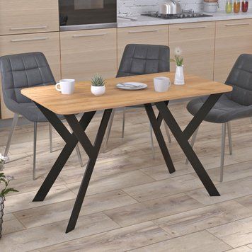 Стол Loft Design Ишла 120-65 с закругленными углами Дуб Крафт золотой 1700887683 фото