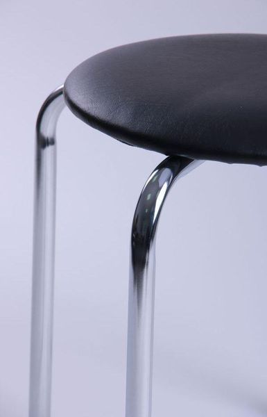 Табурет AMF Софі хром Шкірзам PVC Чорний (050988) 2166588547 фото