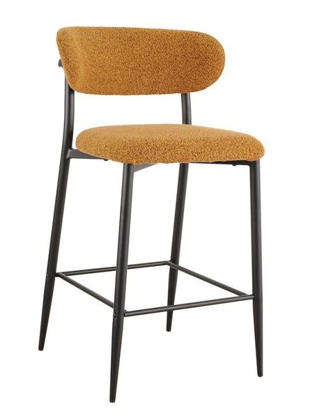 Стул барный Vetro Mebel В-160 горчичный+черный (B-160-mustard-boucle/ black) 1983092397 фото