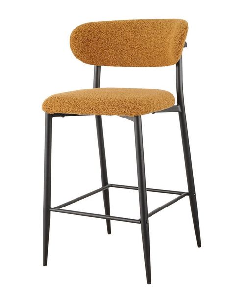 Стул барный Vetro Mebel В-160 горчичный+черный (B-160-mustard-boucle/ black) 1983092397 фото