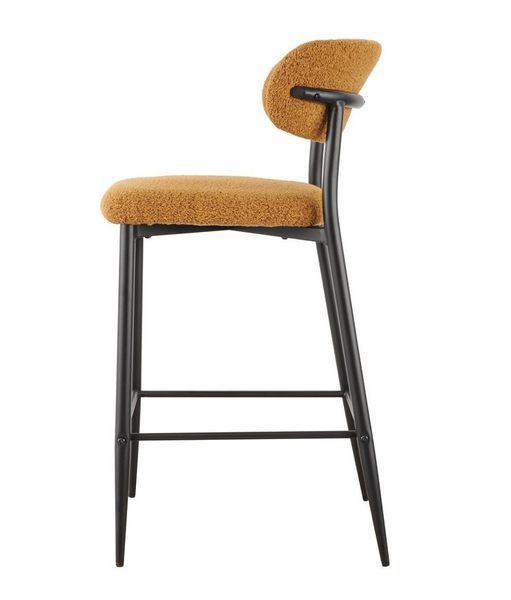 Стул барный Vetro Mebel В-160 горчичный+черный (B-160-mustard-boucle/ black) 1983092397 фото