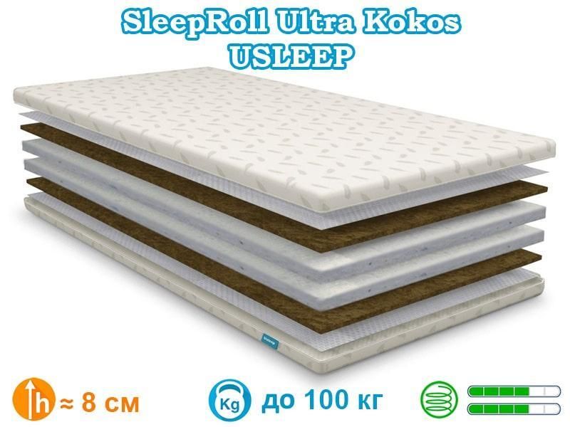 Тонкий матрац-топер Usleep Sleep Roll Ultra Kokos 1146164661 фото