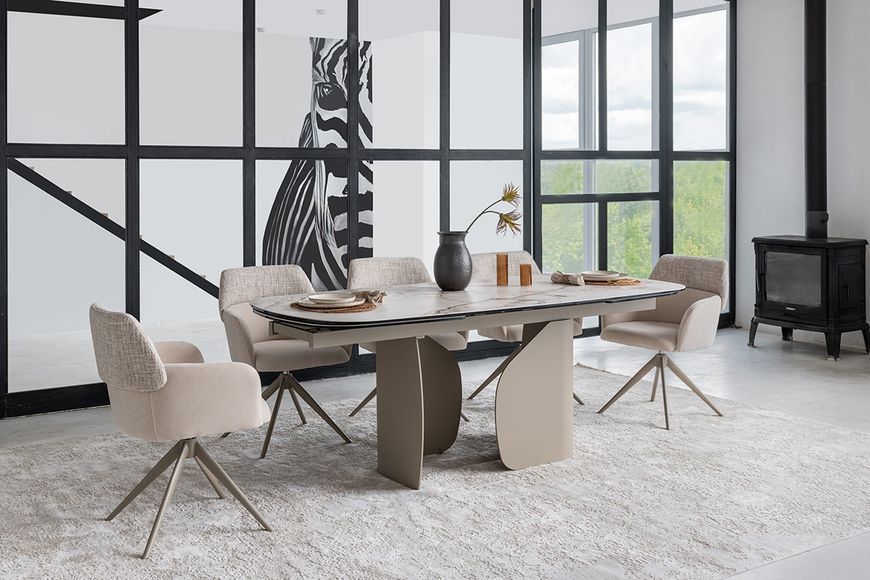 Стілець Vetro Mebel R-165 поворотний Тофу ніжки капучіно (R-165-tofu-chenille/cappu) 2564587678 фото