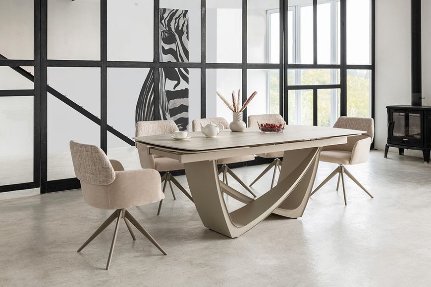 Стілець Vetro Mebel R-165 поворотний Тофу ніжки капучіно (R-165-tofu-chenille/cappu) 2564587678 фото