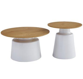 Комплект журнальних столів Vetro Mebel CT-50 Ютта Дуб + Білий (CT-50-utta-oak/white) 2544291602 фото