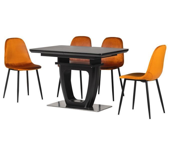 Стол Vetro Mebel ТМL-860-1 черный оникс+черный (TML-860-1-black-onix/ black) 1682639454 фото