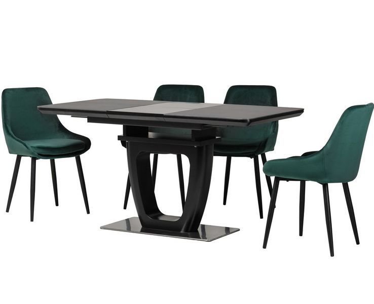 Стол Vetro Mebel ТМL-860-1 черный оникс+черный (TML-860-1-black-onix/ black) 1682639454 фото