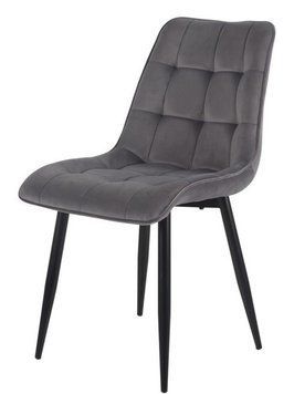 Стілець Vetro Mebel N-46 сірий + чорний (N-46-grey-velvet/ black) 1692188889 фото