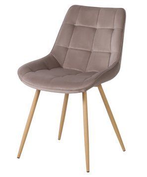 Стілець Vetro Mebel N-45 Капучіно велюр ніжки дуб (N-45-cappuccino-velvet/oak) 2475507480 фото