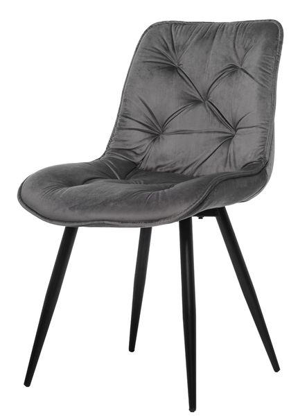 Стул Vetro Mebel М-48 серый+черный (M-48-grey-velvet/ black) 1744305342 фото