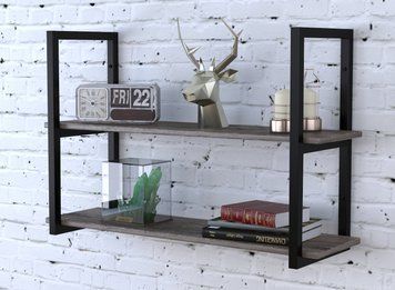 Полка Loft Design PL2-92-18 Черный/Дуб Палена 11114pl2-92180306 фото