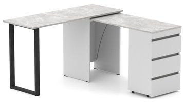 Стол-тумба трансформер Knap Knap Shiron-Jumbo Белый столешница Ателье светлый S202010422 фото
