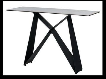 Консоль Vetro Mebel Бруно Білий мармур + Чорний (Bruno-console-white-marbl) 2586520231 фото