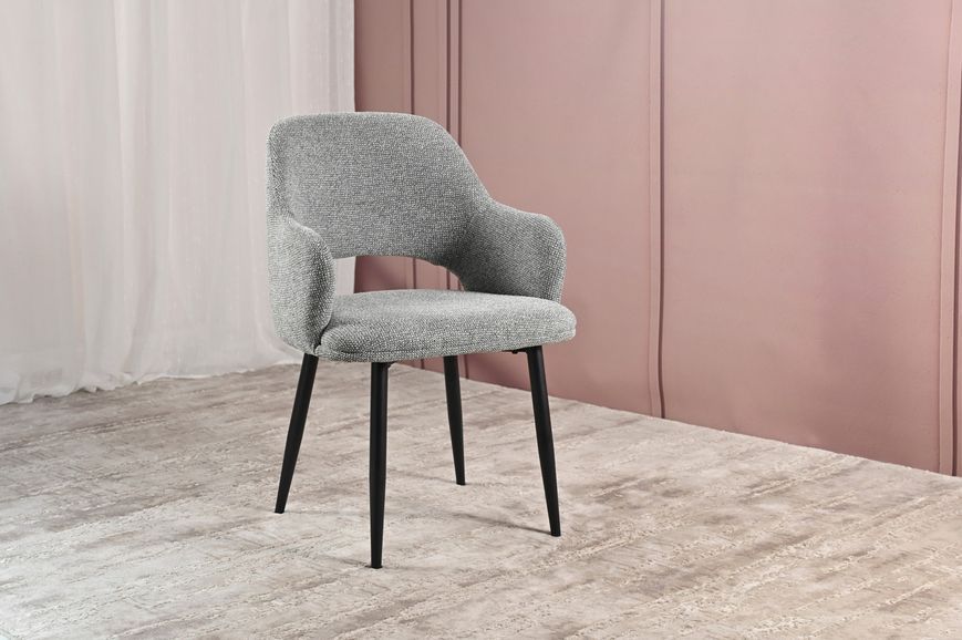 Стілець Vetro Mebel M-234 Натуральний льон ніжки капучіно (M-234-dark-grey/black) 2559091794 фото