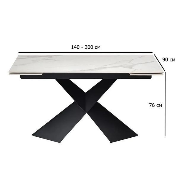 Стіл Vetro Mebel ТМL-896 (Урбано) калакатта крістал + чорний (TML-896-urbano-calacatta-cristal/black) 1904971832 фото