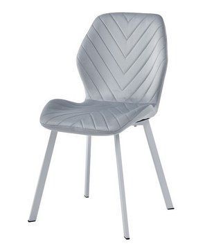 Стілець Vetro Mebel N-54 світло-сірий + білий (N-54-light-grey-velur/white) 2141235578 фото