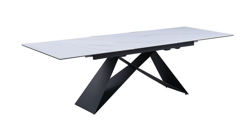 Стіл Vetro Mebel ТМL-880 (Бруно) білий мармур + чорний (TML-880-white-marble) 1606929111 фото