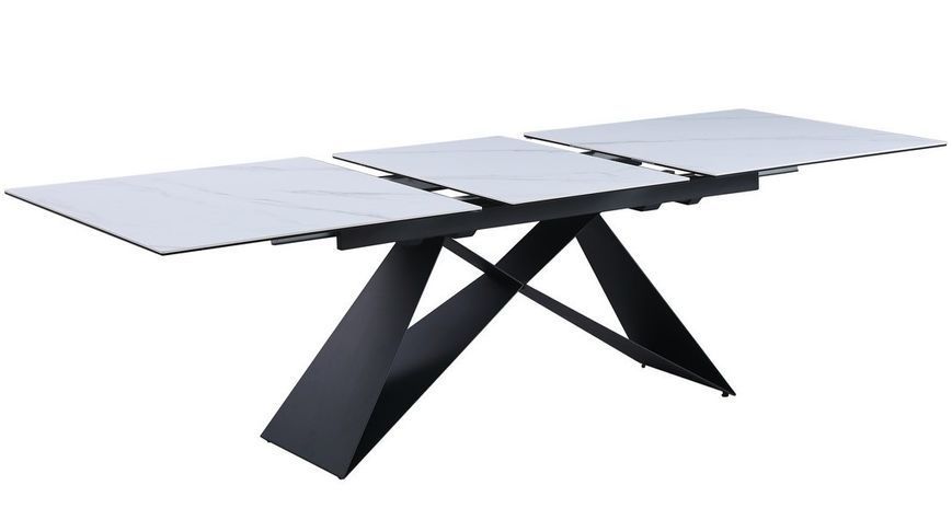 Стіл Vetro Mebel ТМL-880 (Бруно) білий мармур + чорний (TML-880-white-marble) 1606929111 фото