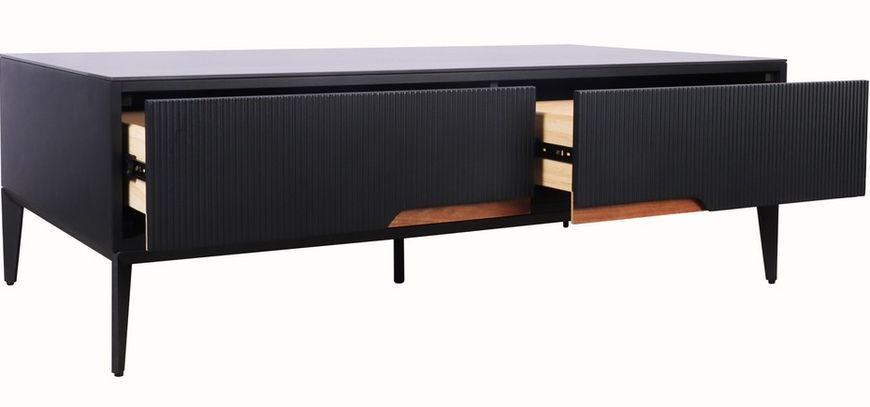 Стол журнальный Vetro Mebel Палермо черный оникс+черный (Palermo-black-onix-coffee-table) 1500432881 фото