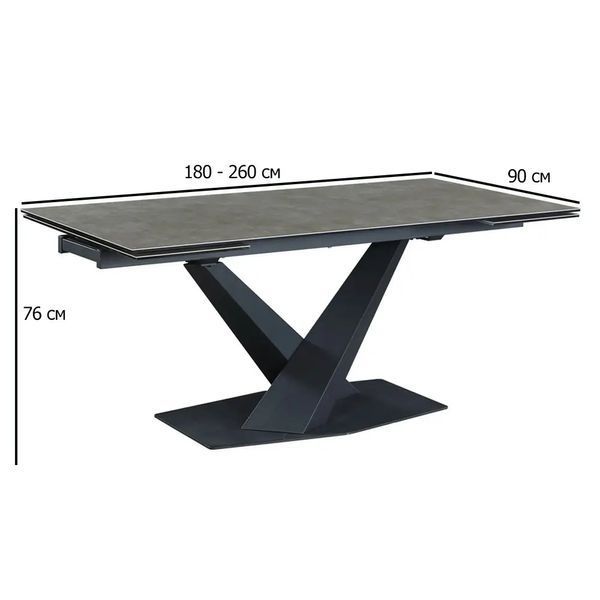 Стіл Vetro Mebel ТМL-897 гріджіо латте + чорний (TML-897-grigio-latte) 1606918863 фото
