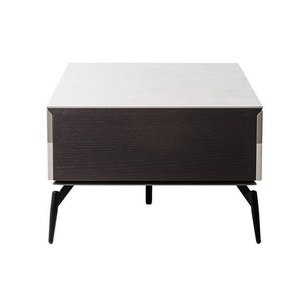 Стол журнальный Vetro Mebel Лацио бланко мрамор + черный (Lacio-blanco-marble-coffee-table) 1744279262 фото