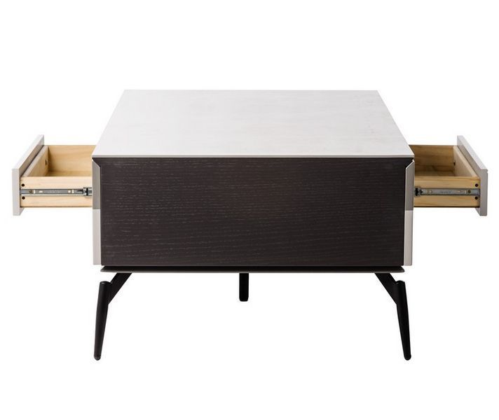 Стол журнальный Vetro Mebel Лацио бланко мрамор + черный (Lacio-blanco-marble-coffee-table) 1744279262 фото