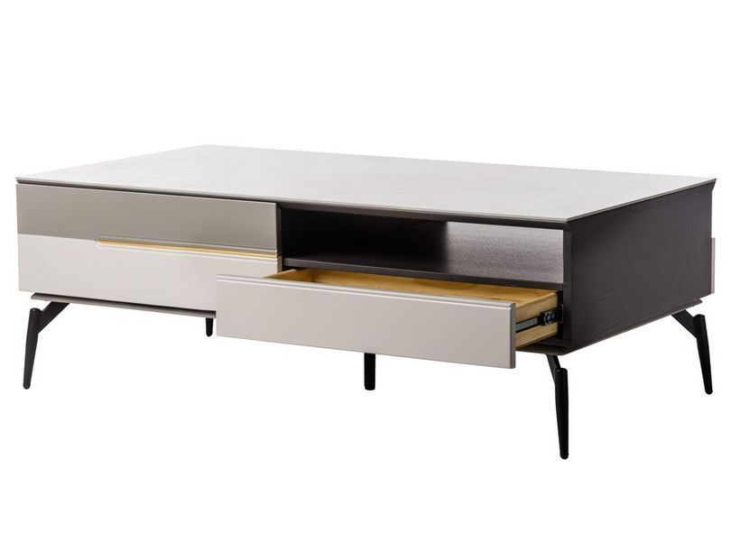 Стол журнальный Vetro Mebel Лацио бланко мрамор + черный (Lacio-blanco-marble-coffee-table) 1744279262 фото