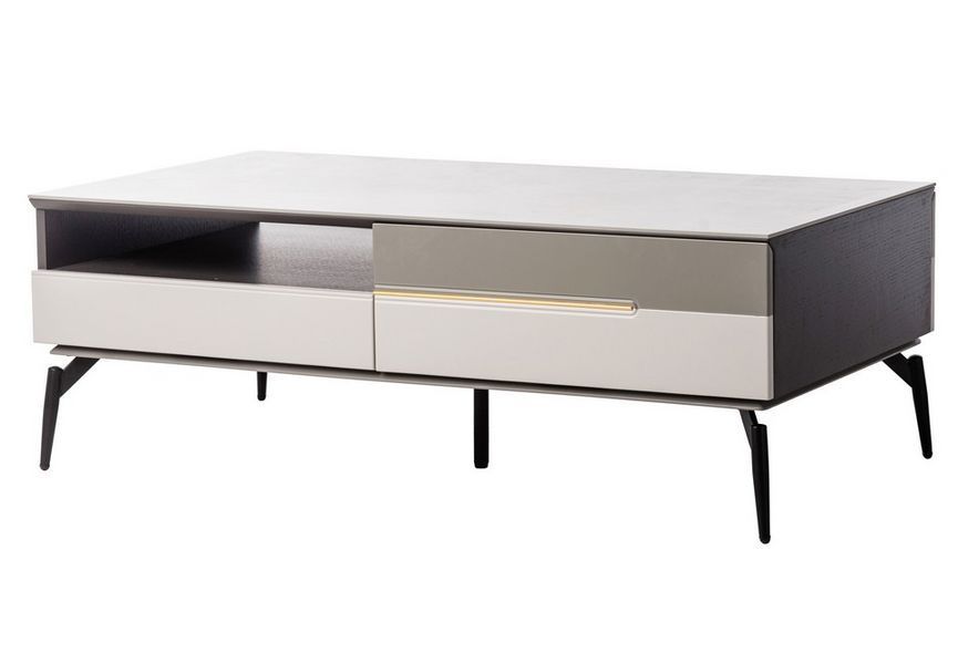 Стол журнальный Vetro Mebel Лацио бланко мрамор + черный (Lacio-blanco-marble-coffee-table) 1744279262 фото